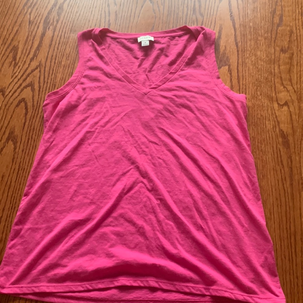 J-crew casual hot pink v-neck tank top